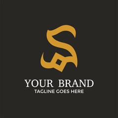 Obraz premium Simple Elegant Initial Letter Type S Logo Design.