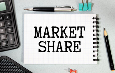 Increase market share for your company. Businessman plan market share growth represented by arrow.