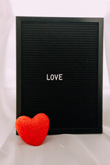 love word on black background