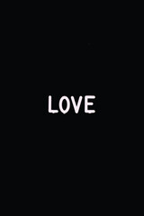 love word on black background