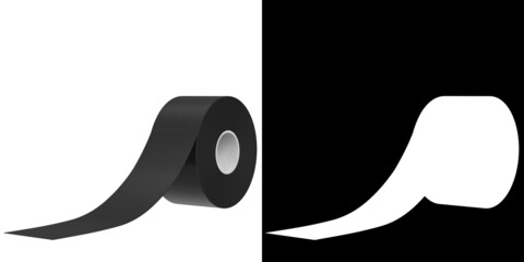 3D rendering illustration of a duct tape mockup