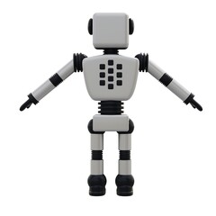 White android robot Isolated on white background. 3D rendering.