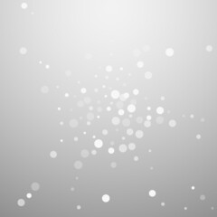 White dots Christmas background. Subtle flying sno