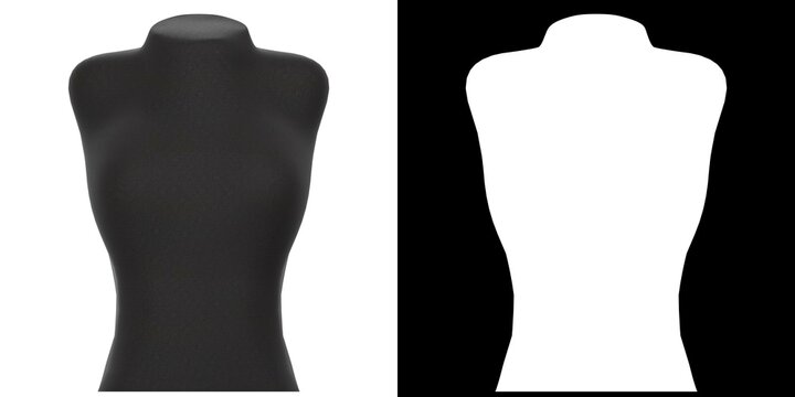 3D rendering illustration of a dummy neck for jewelry