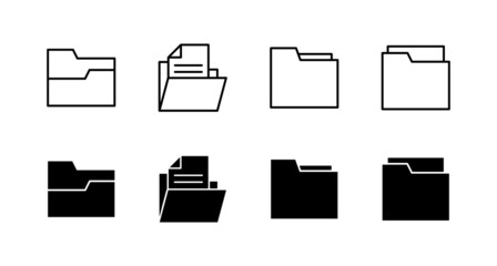 Folder icons set. folder sign and symbol