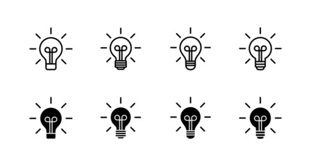 Lamp icons set. Light bulb sign and symbol. idea symbol.