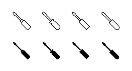 Screwdriver icons set.tools sign and symbol
