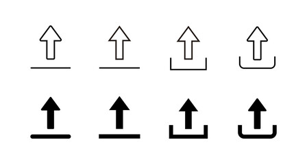 Upload icons set. load data sign and symbol