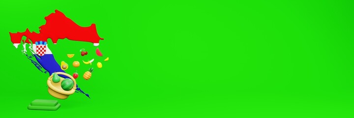 3d rendering of fruit consumption in Croatia for data display and social media