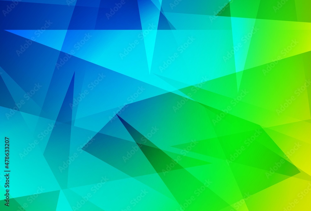 Poster light blue, green vector layout with lines, triangles.