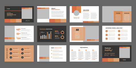 Fototapeta na wymiar Business Presentation Brochure Guide Design or Pitch Deck Slide Template or Sales Guide Slider