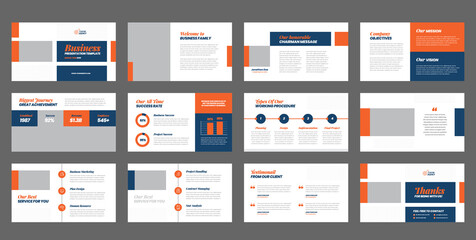 Business Presentation Brochure Guide Design or Pitch Deck Slide Template or Sales Guide Slider