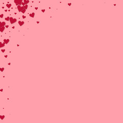 Red heart love confettis. Valentine's day corner o
