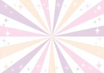 放射状集中線のキラキラ背景素材（レトロカラー）