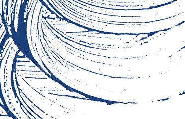 Grunge texture. Distress indigo rough trace. Delig