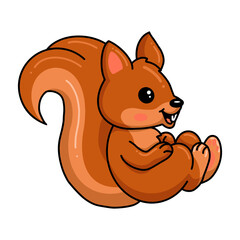 Cute little squirrel cartoon posing
