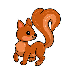 Cute little squirrel cartoon posing