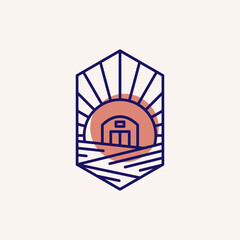 Farm House outline logo symbol