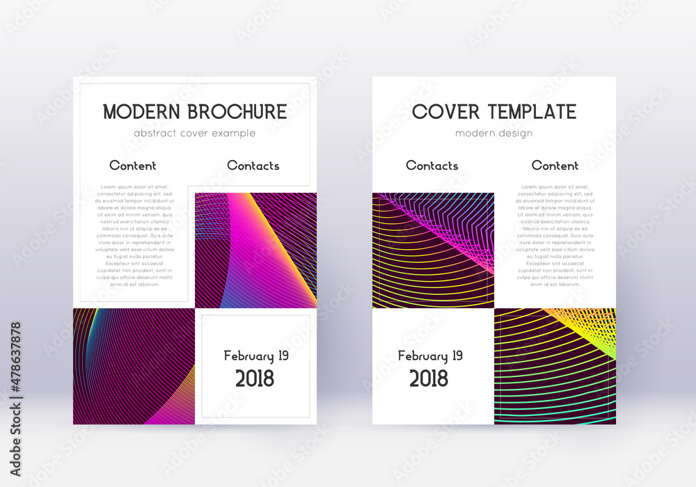 Wall mural business cover design template set. rainbow abstra