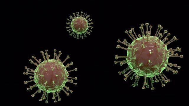 A virus molecule in the human body. Alpha channel without background.