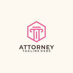 Badge attorney logo icon vector logo