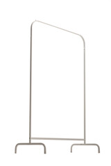 Garment clothing rack for clothes hangers isolated on white background..