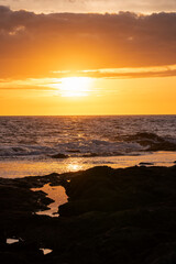 The majestic sunset at Big Island, Hawaii