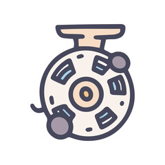 baitcasting reel color vector doodle simple icon