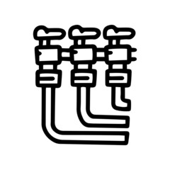 heating distribution unit line vector doodle simple icon