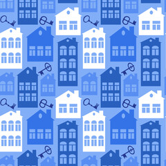 real estate (rent or sale) - houses and keys. Design element. architecture, minimalism