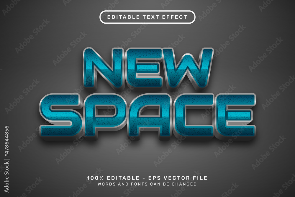 Poster new space 3d text effect and editable text effect