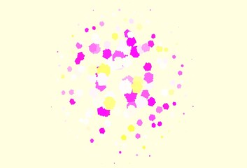 Light Pink, Yellow vector background with abstract shapes.