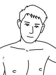 black and white of man cartoon for coloring