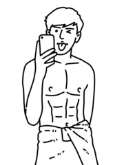 black and white of man cartoon for coloring