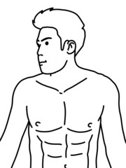 Fototapeta premium black and white of man cartoon for coloring