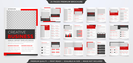 a4 business bifold brochure template with modern and minimalist style	

