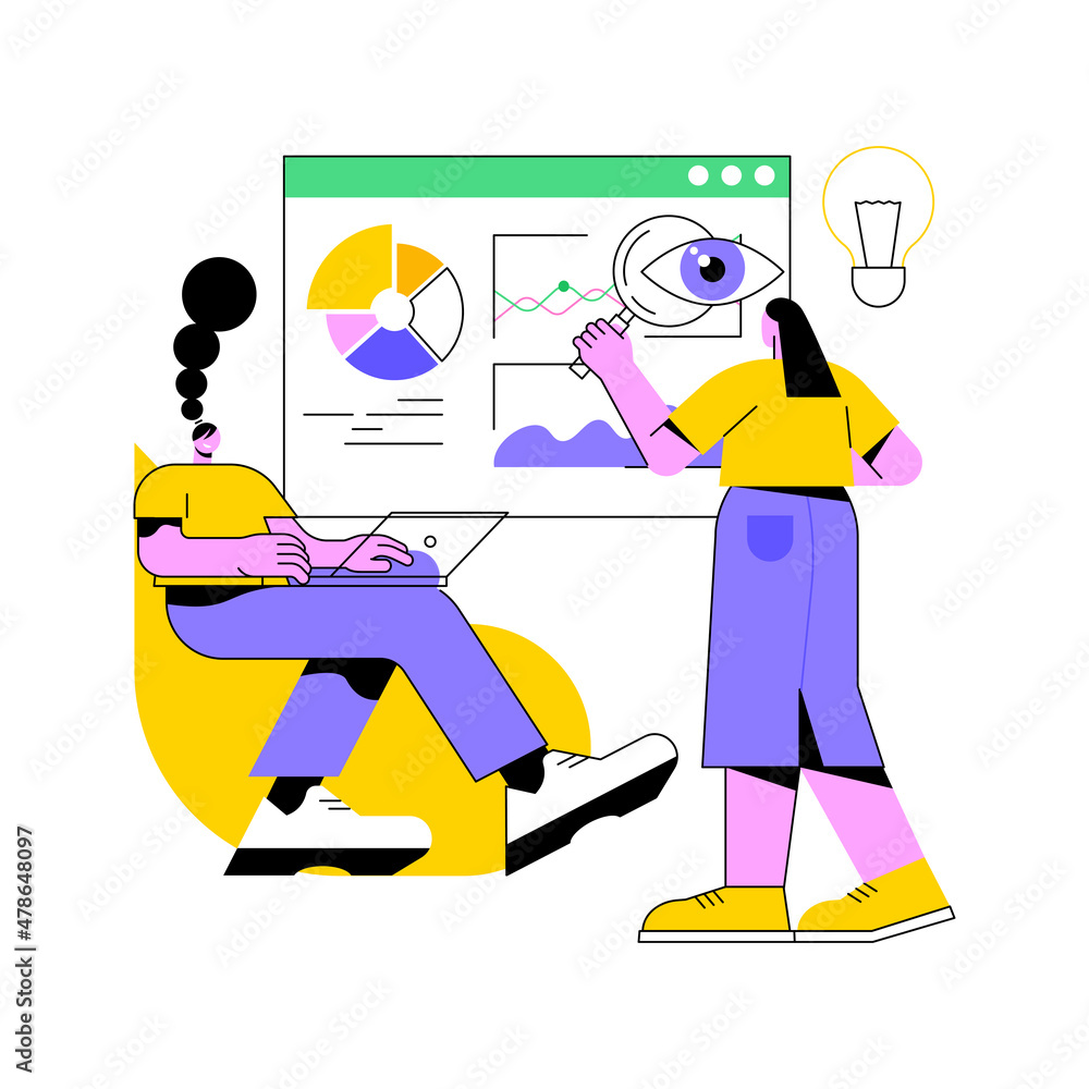 Poster workflow abstract concept vector illustration. development team workflow, business process efficienc