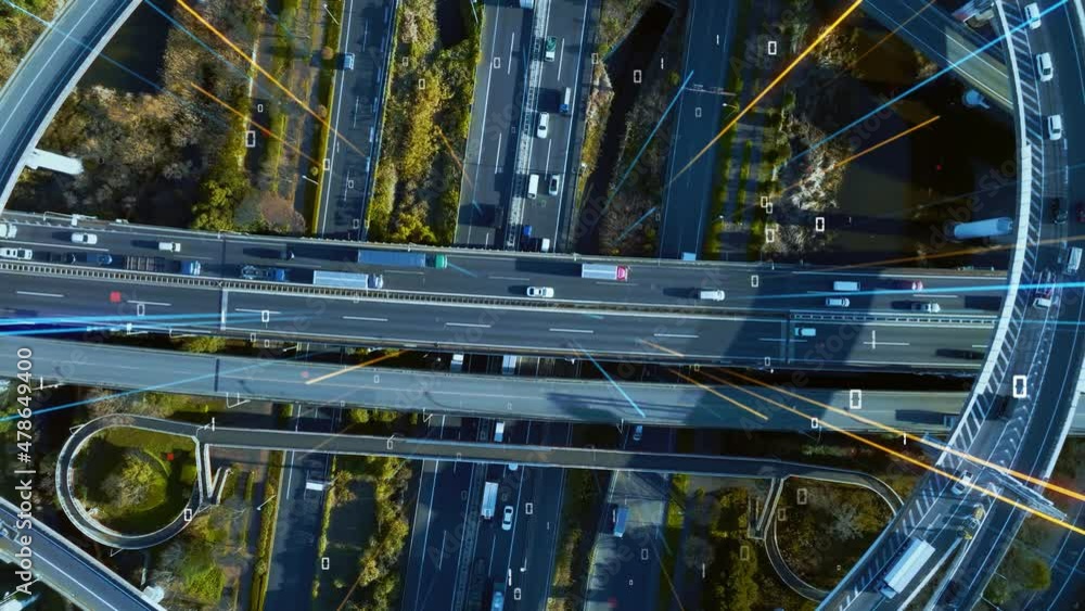 Poster transportation and communication network concept. digital transformation. maas. its.