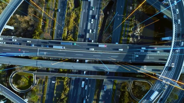 Transportation and communication network concept. Digital transformation. MaaS. ITS.