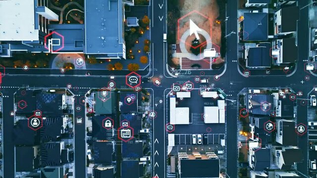 Smart city and technology concept. Digital transformation.