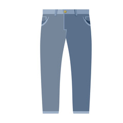 Vector Flat Design Blue Jeans. Vector illustration