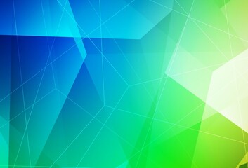Light Blue, Green vector layout with lines, triangles.