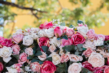 flower background, backdrop wedding decoration, rose pattern, colorful background, bunch of flower