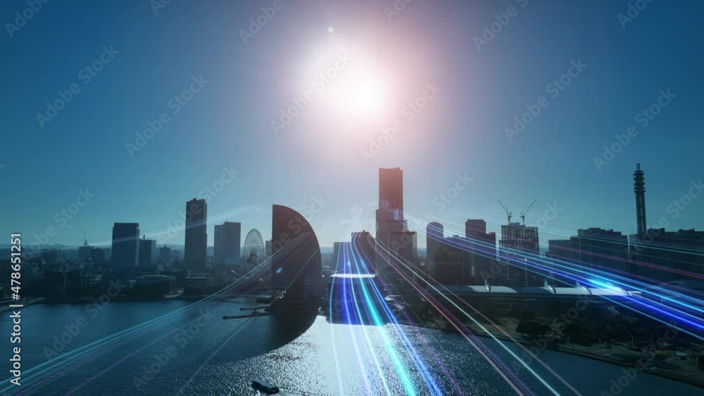 Aufkleber The path of light leading to the future. Technology for tomorrow.