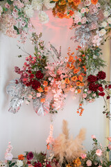 flower background, backdrop wedding decoration, rose pattern, colorful background, bunch of flower
