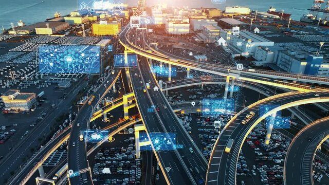 Transportation and technology concept. Digital transformation. MaaS. ITS.