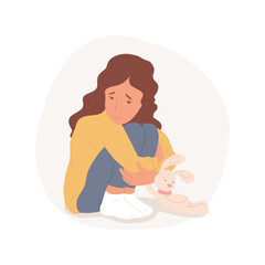 Fear isolated cartoon vector illustration. Scared and worried girl having fear and stress, kids psychology, people socio-emotional development, child lifestyle, panic attack cartoon vector.