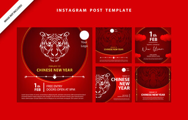banner chinese new year poster asian zodiac template social media february background wallpaper event