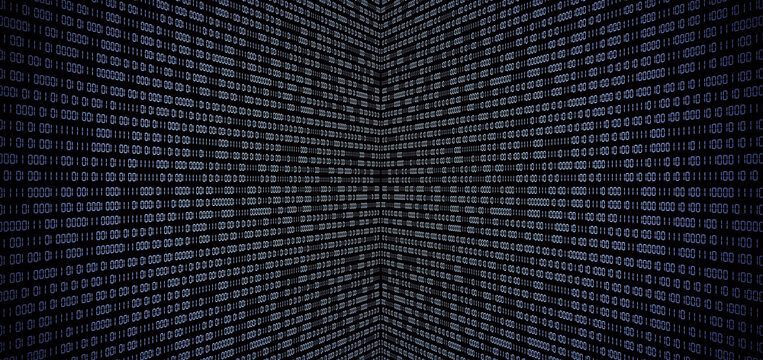 Background formed by two dark planes with binary numbers in full screen.