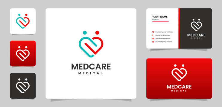 Vector graphic of medical care logo. red cross. hospital. clinic. with heart symbol perfect for healthy logo